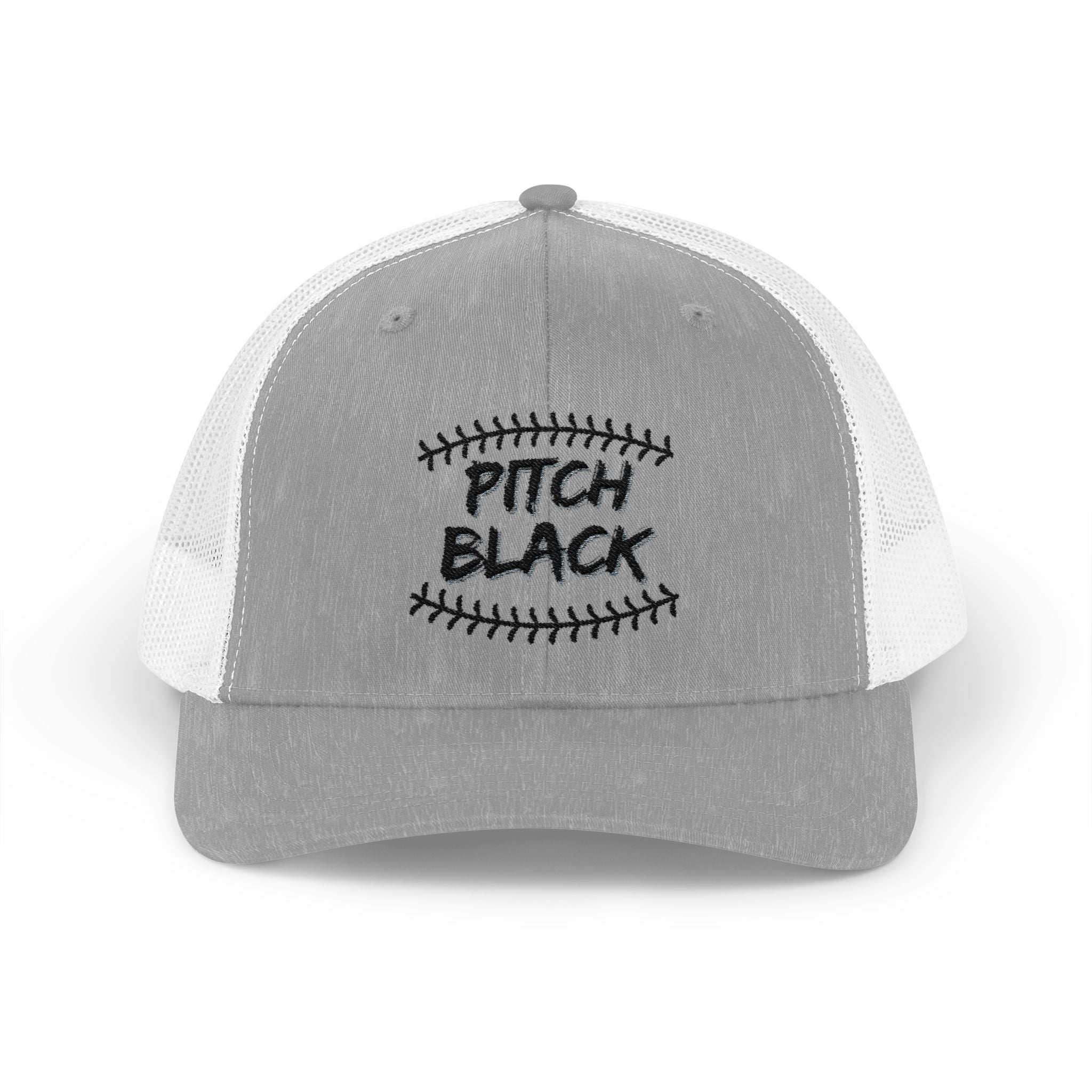 Pitch Black Trucker Cap – Embroidered Baseball Stitch Snapback