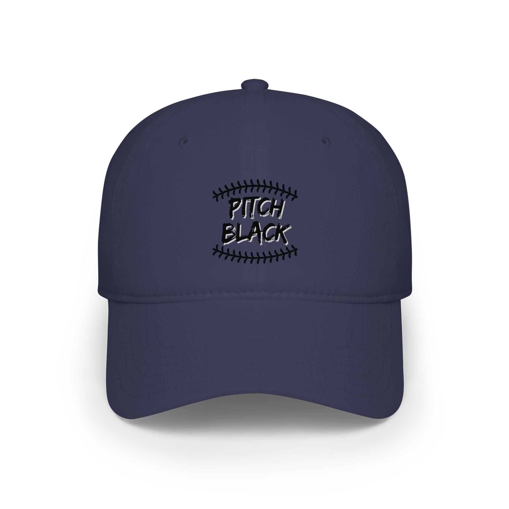 Pitch Black Baseball Cap — Low Profile Stitched Baseball Hat