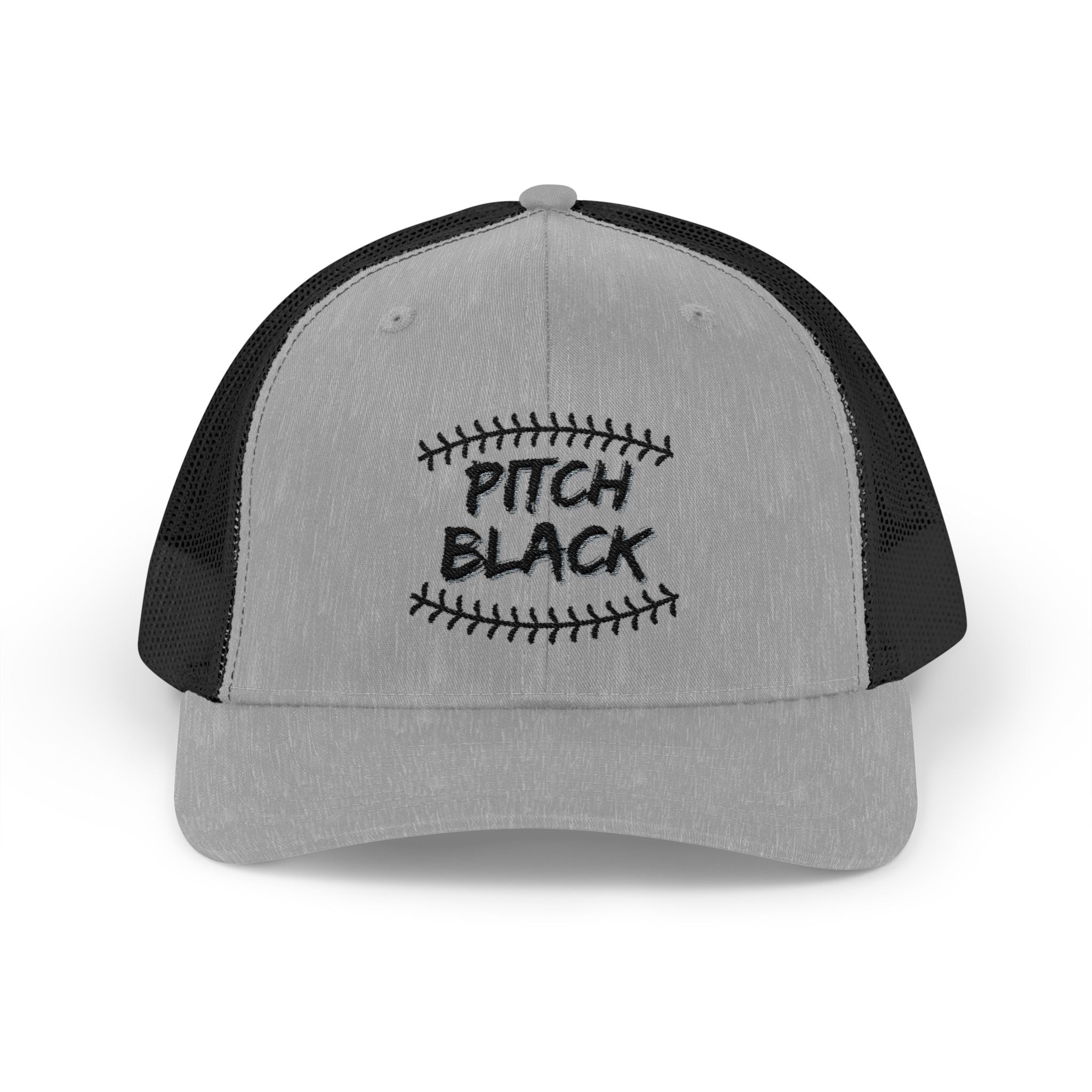 Pitch Black Trucker Cap – Embroidered Baseball Stitch Snapback