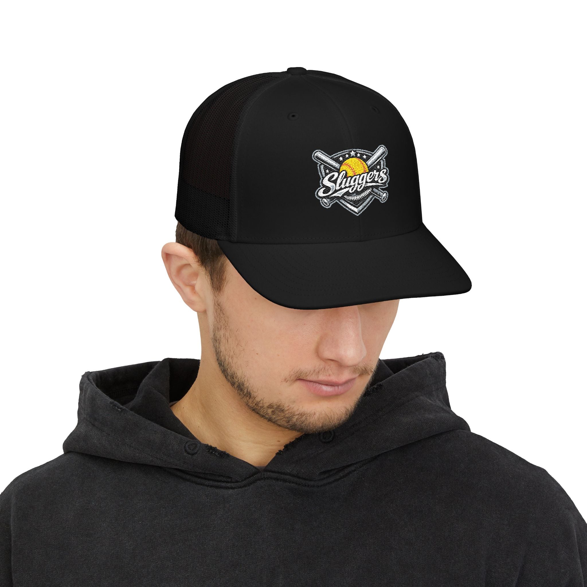 Slugger Embroidered Trucker Cap —Snapback Mesh Hat
