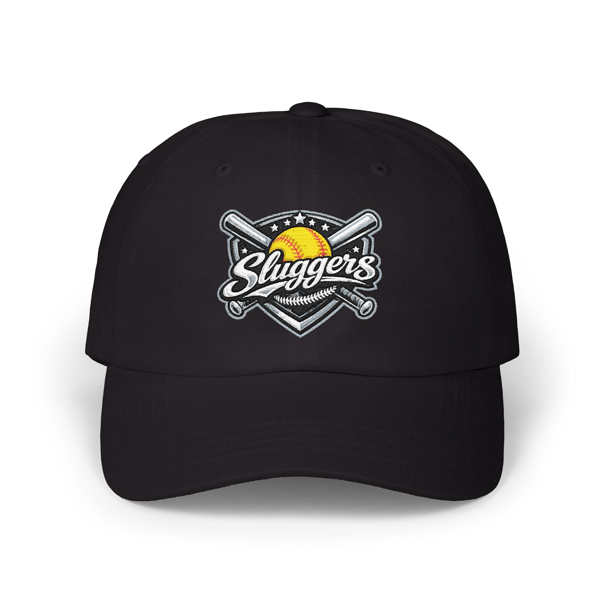 Sluggers Baseball Dad Cap - Embroidered Softball & Bats Hat