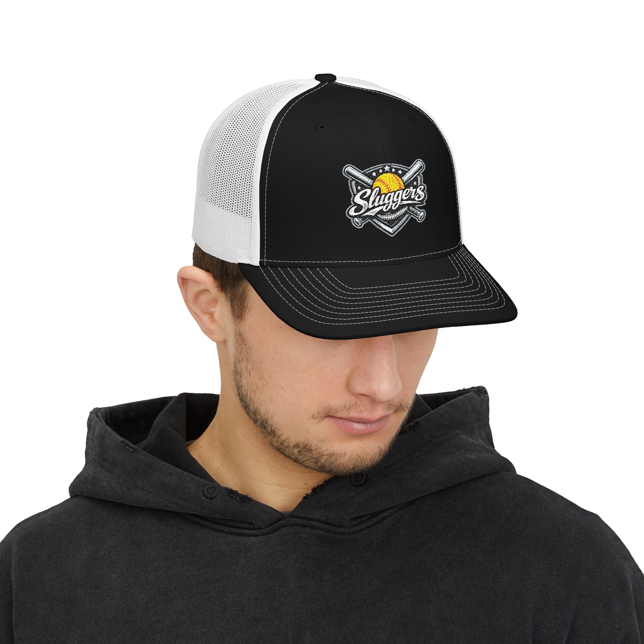 Slugger Embroidered Trucker Cap —Snapback Mesh Hat