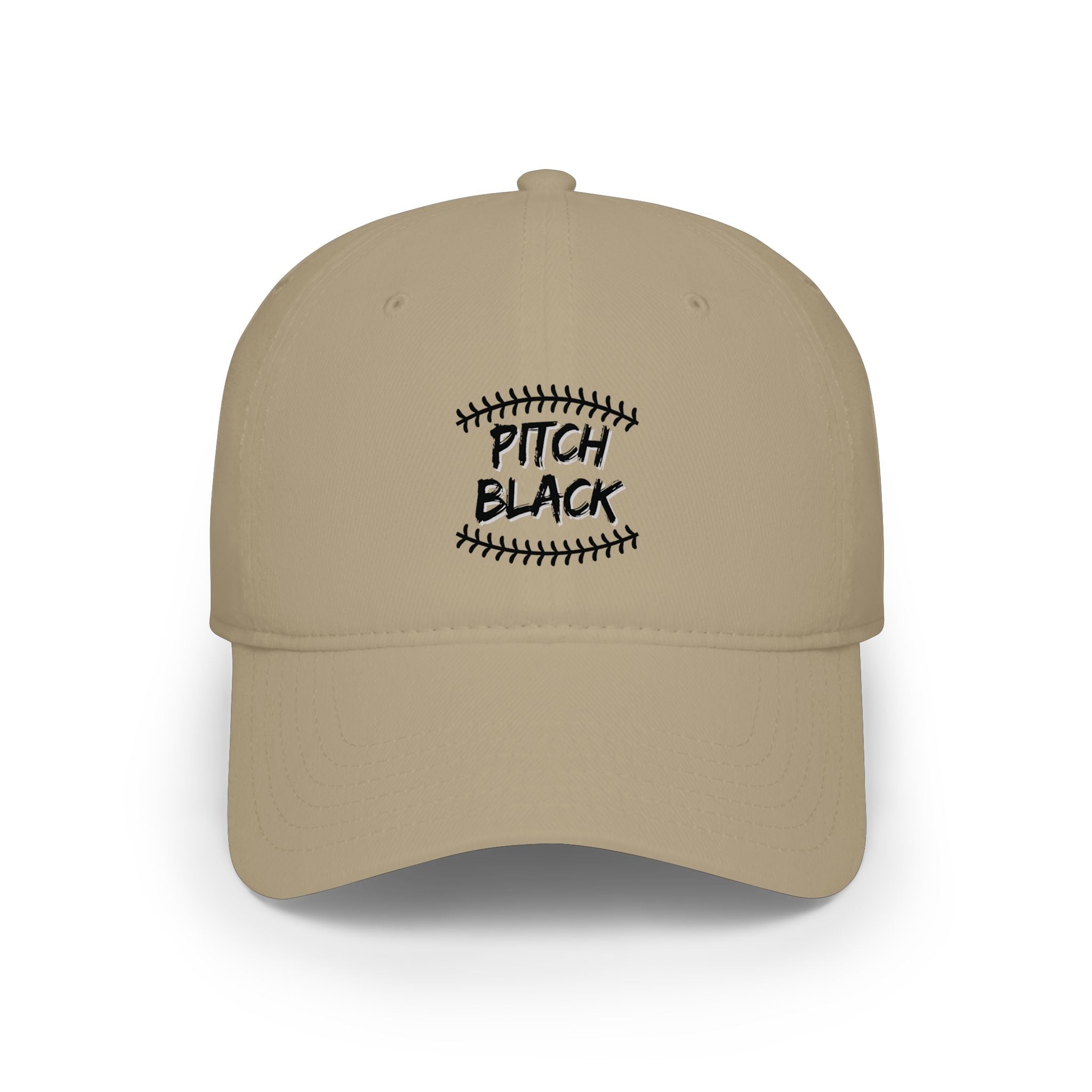 Pitch Black Baseball Cap — Low Profile Stitched Baseball Hat
