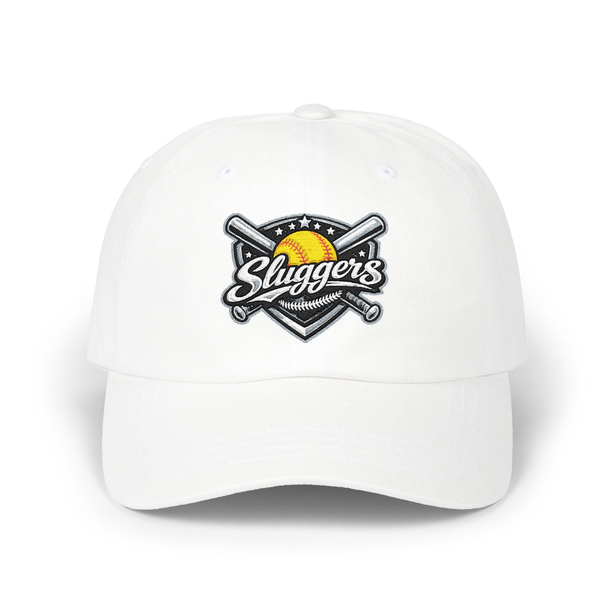 Sluggers Baseball Dad Cap - Embroidered Softball & Bats Hat