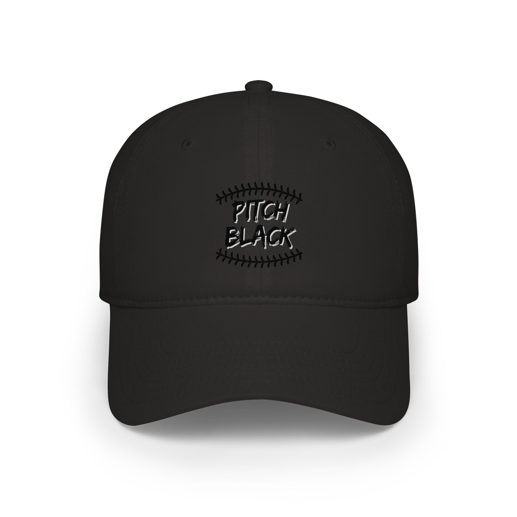 Pitch Black Baseball Cap — Low Profile Stitched Baseball Hat